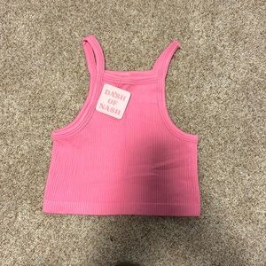 NWT ribbed stretchy spandex cropped tank top